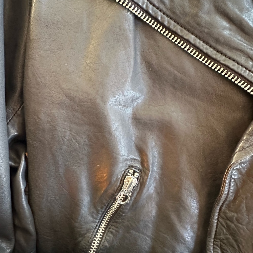 Madewell Washed Leather Oversized Motorcycle Jacket - L - Picture 7 of 12